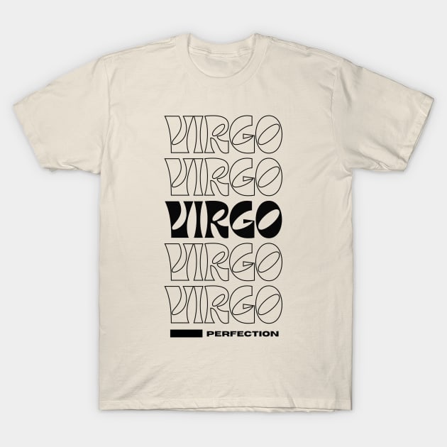 Black Virgo retro design T-Shirt by Juliet & Gin